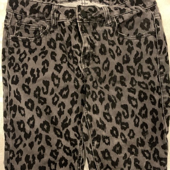 Fire LA ladies black velvet leopard jeans - Picture 1 of 6